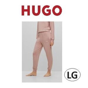 NWT HUGO BOSS CUFFED TRACKSUIT BOTTOMS IN BRUSHED JERSEY WITH LOGO size LARGE